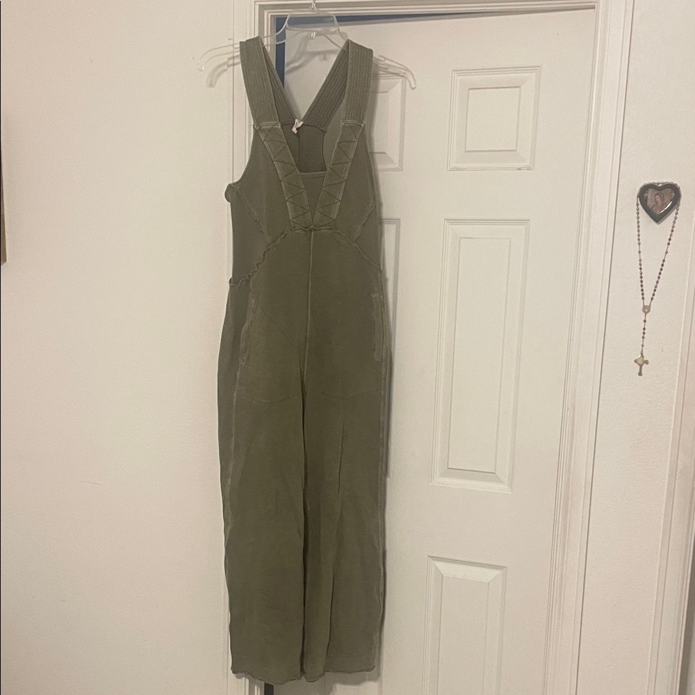 Olive Green Wide-Leg Jumpsuit